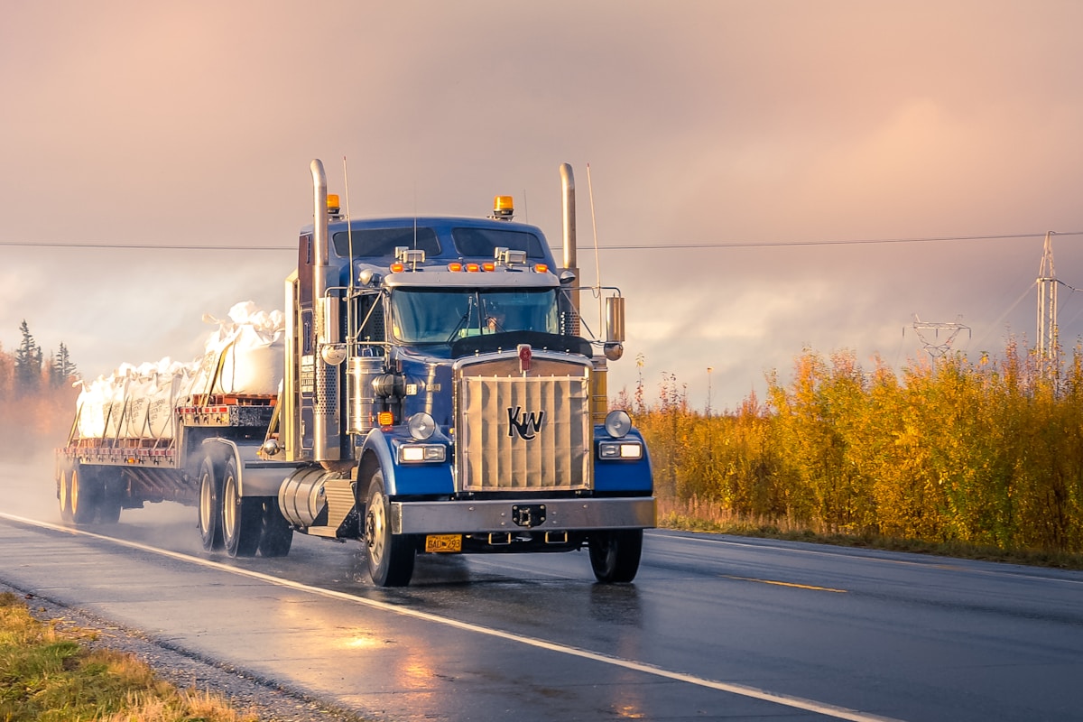 K&C Cali Transport tractor loading for a regional run